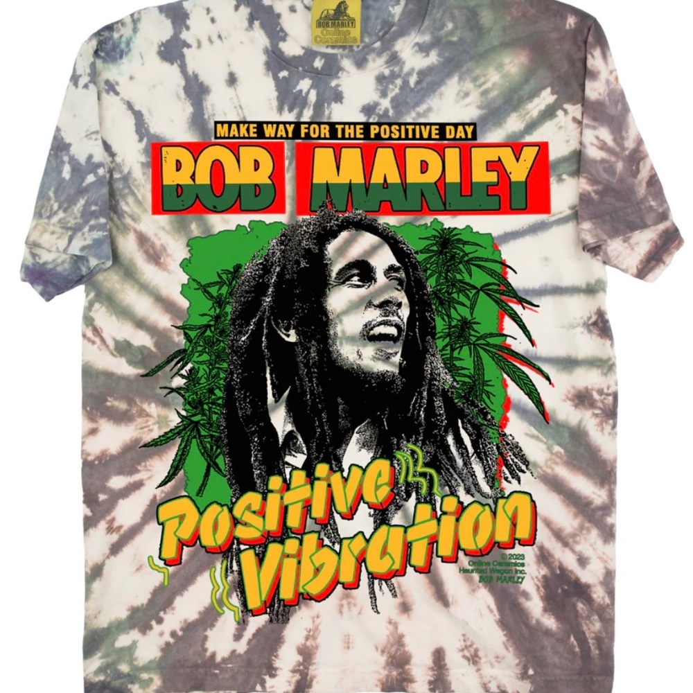 Online Ceramics Bob Marley Positive Vibrations t-shirt Large